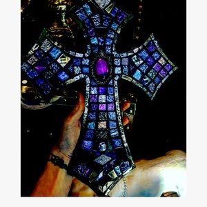 Custom Mosaic cross in purple for trade